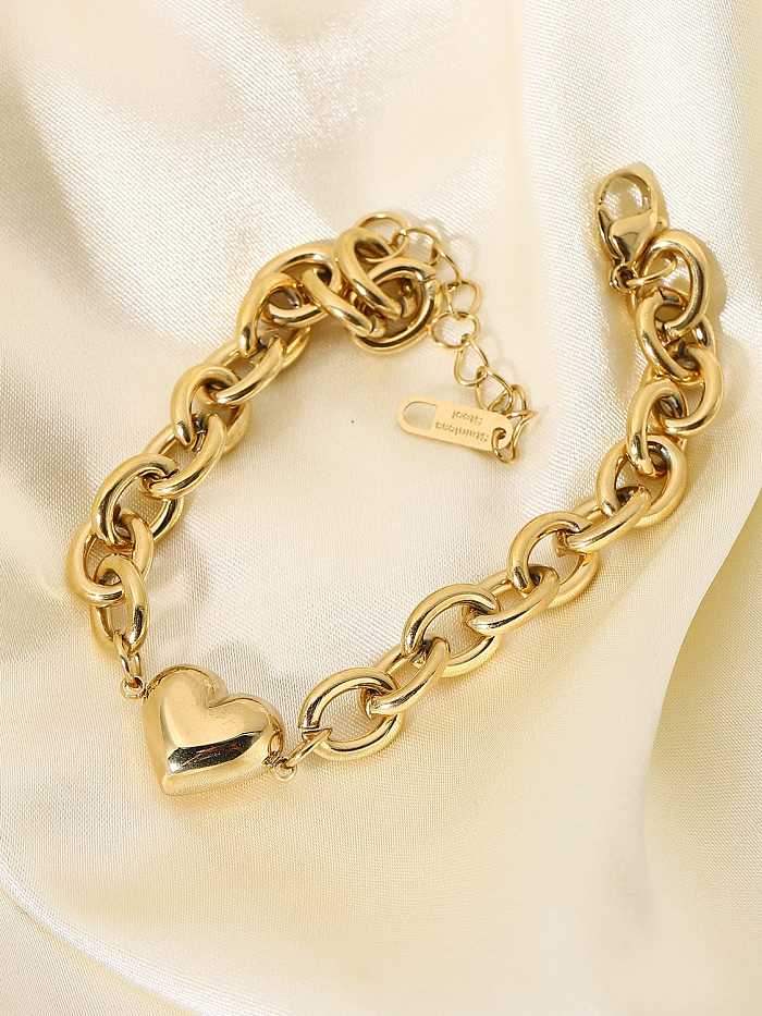 Stainless steel Heart Trend Link Bracelet