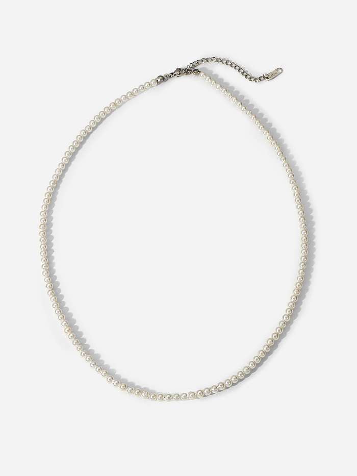 Stainless steel Imitation Pearl Geometric Minimalist Necklace