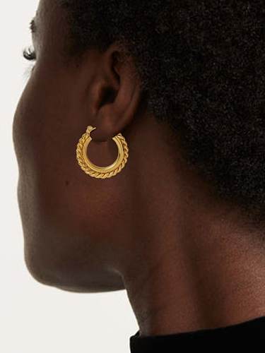 Stainless steel Twist Geometric Vintage Hoop Earring