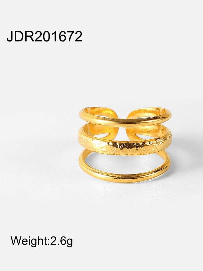 Stainless steel Geometric Trend Band Ring