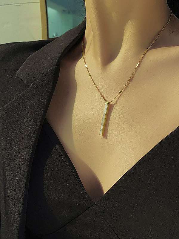Stainless steel Shell Rectangle Trend Necklace