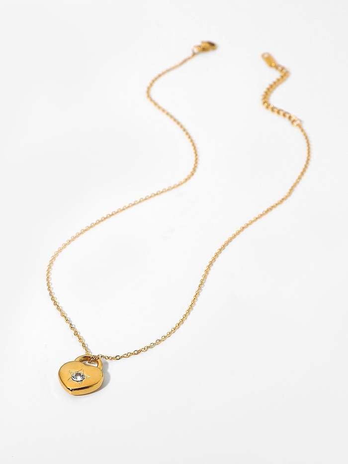 Trend-Halskette mit Zirkonia-Herzen aus Edelstahl