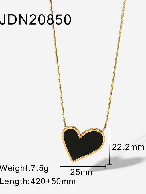 Edelstahl-Emaille-Herz minimalistische Halskette