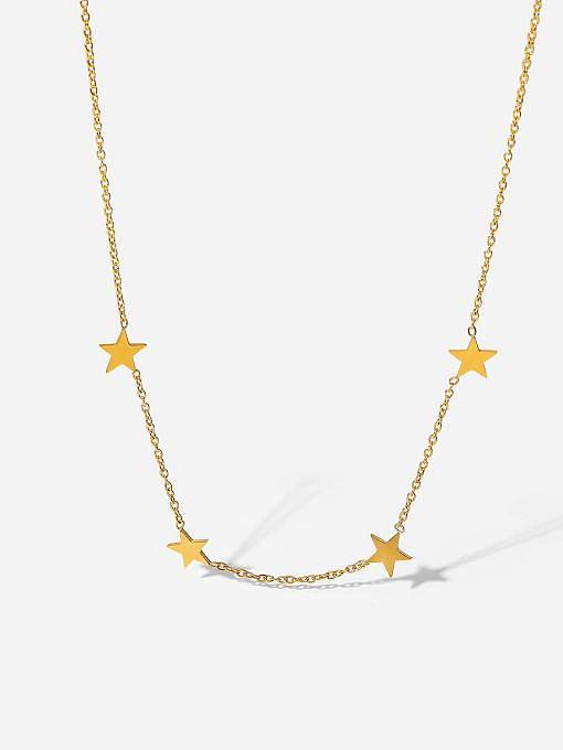 Collier pendentif pentagramme minimaliste en acier inoxydable