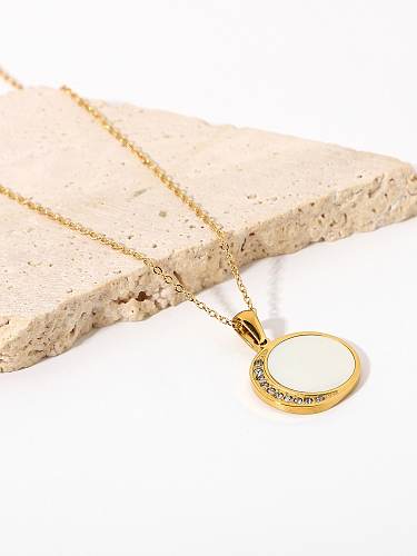 Stainless steel Shell Round Dainty Necklace