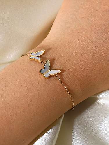 Stainless steel Shell Butterfly Vintage Bracelet