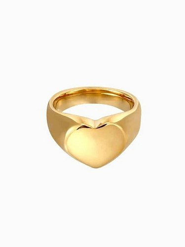 Stainless steel Heart Trend Band Ring