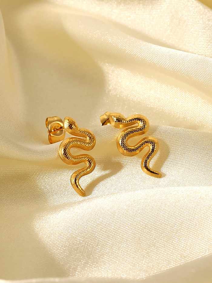 Boucles d'Oreilles Vintage Serpent en Acier Inoxydable