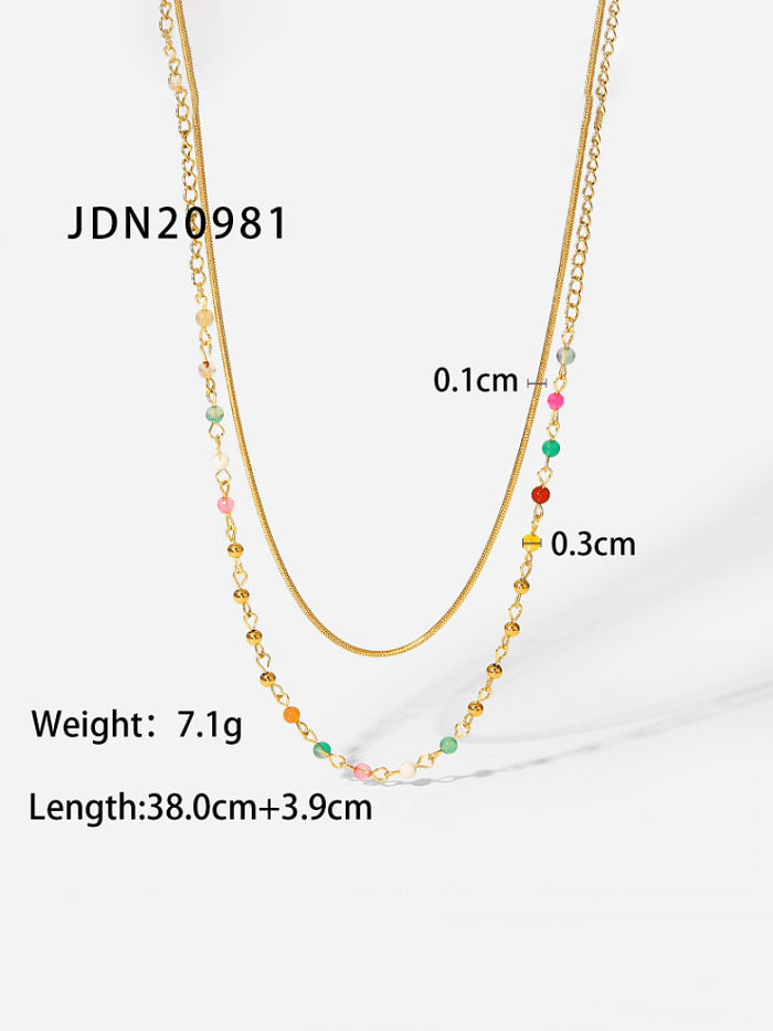 Stainless steel Bead Trend Multi Strand Necklace