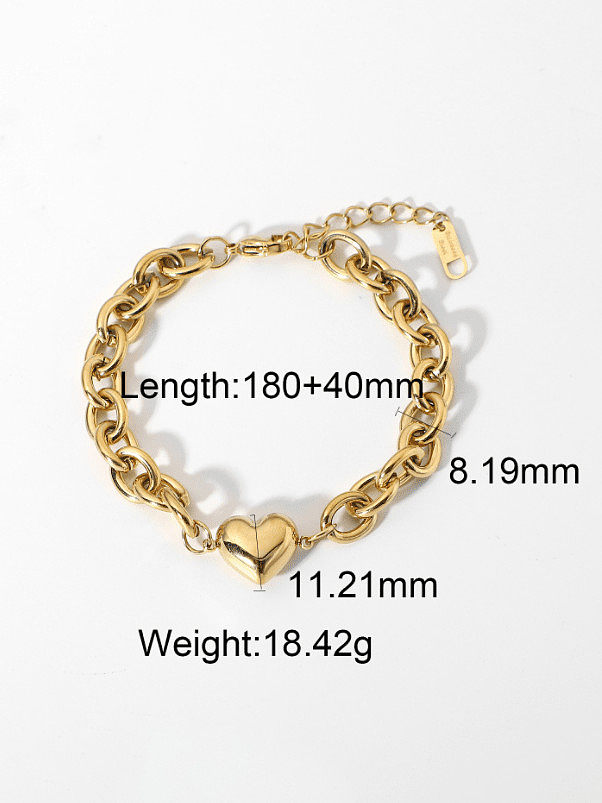 Stainless steel Heart Vintage Hollow Chain Link Bracelet