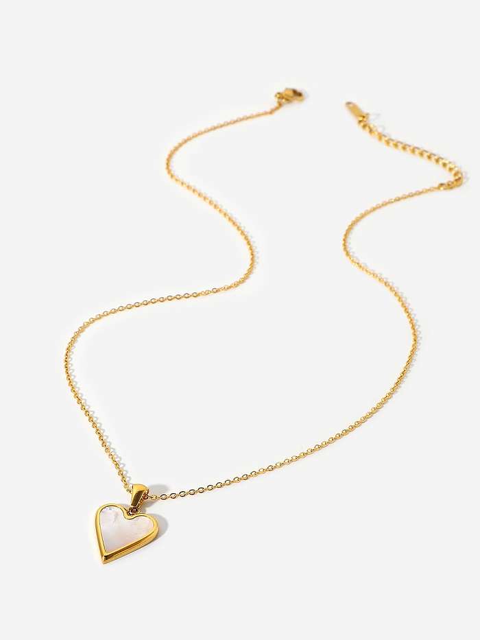 Stainless steel Green Heart Trend Necklace