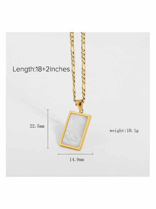 Stainless steel Shell Rectangle Trend Necklace