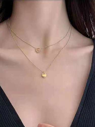 Stainless steel Round Trend Multi Strand Necklace