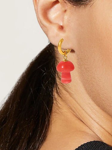 Stainless steel Mushroom Vintage Huggie Earring