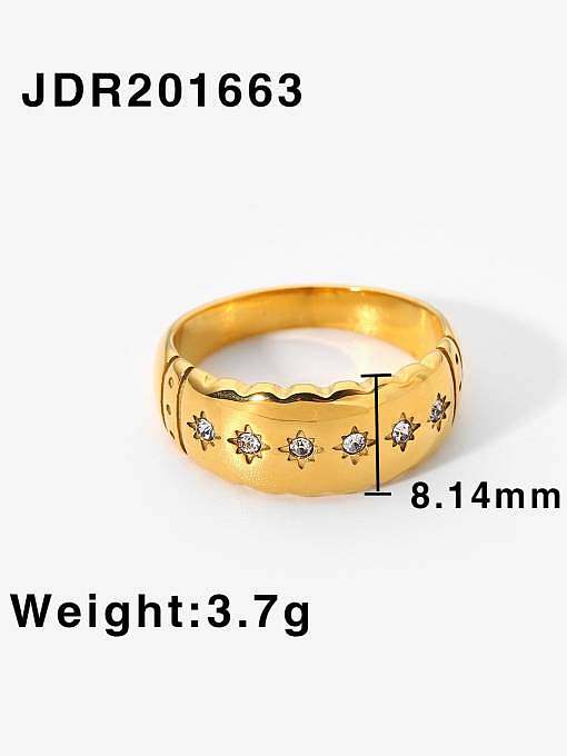 Stainless steel Cubic Zirconia Star Dainty Band Ring