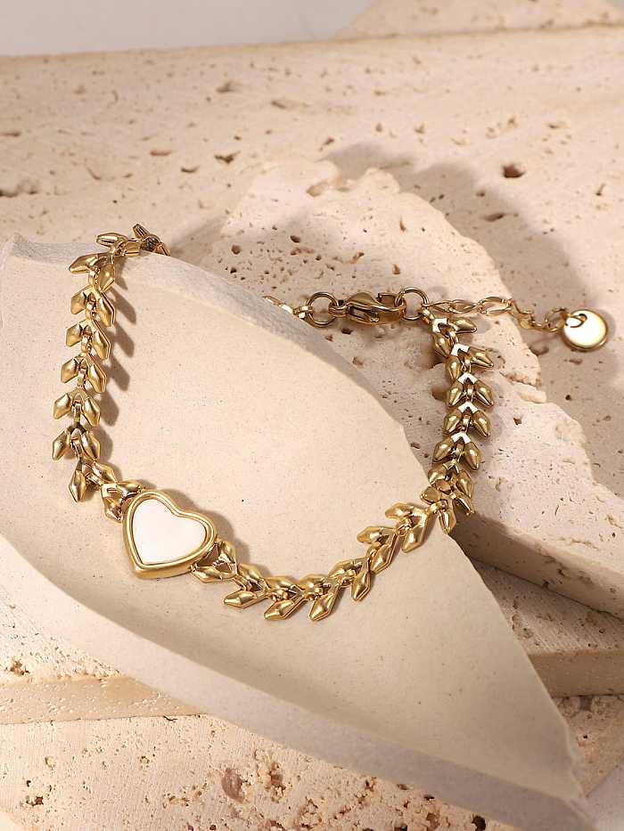 Stainless steel Shell Heart Dainty Bracelet