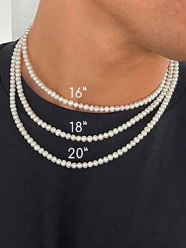 Stainless steel Imitation Pearl Geometric Minimalist Necklace