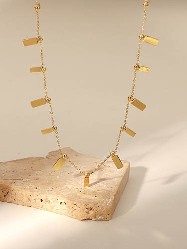 Geometrische Vintage-Halskette aus Edelstahl
