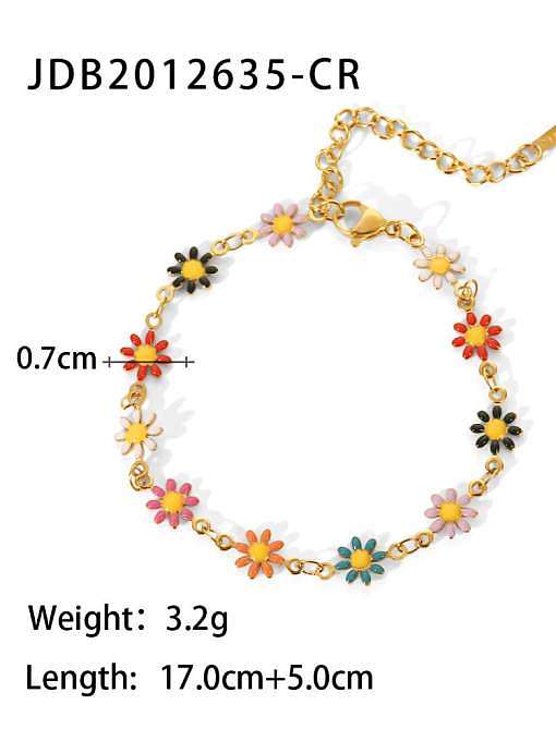Stainless steel Enamel Flower Dainty Necklace