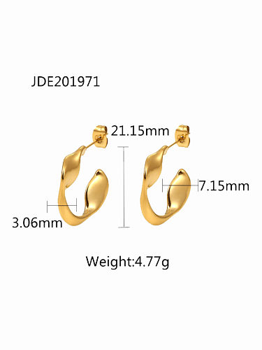 Stainless steel Geometric Minimalist C Shape Stud Earring