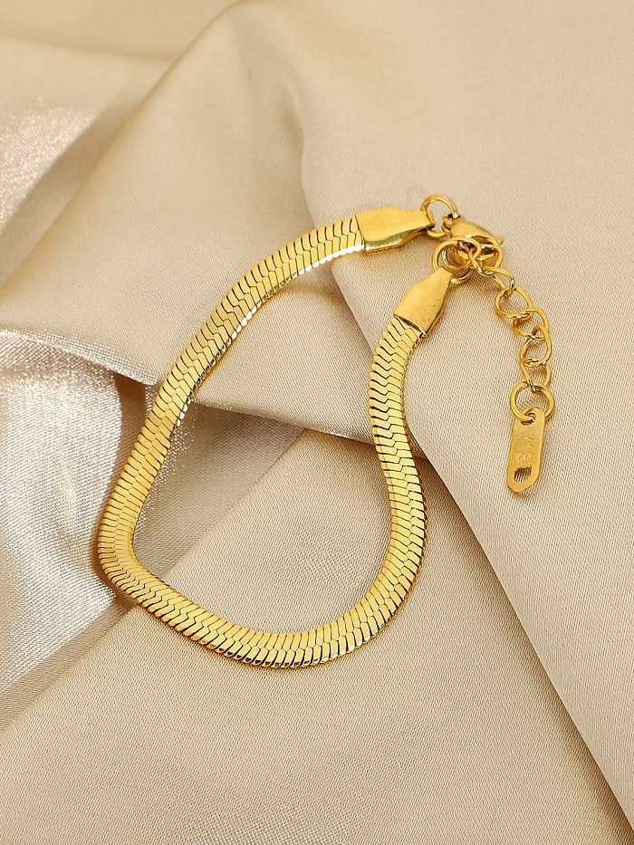 Stainless steel Geometric Vintage Snake Bone Chain Link Bracelet