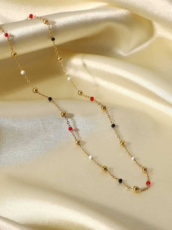 Stainless steel Enamel Irregular Vintage Necklace