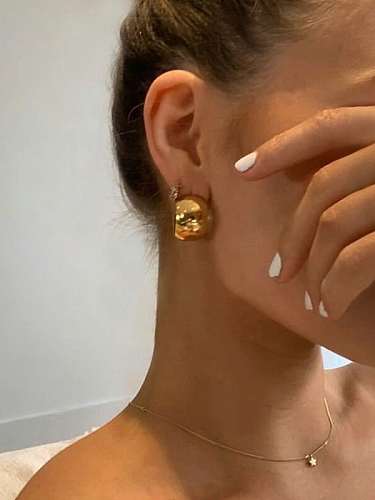Stainless steel Geometric Trend Huggie Earring