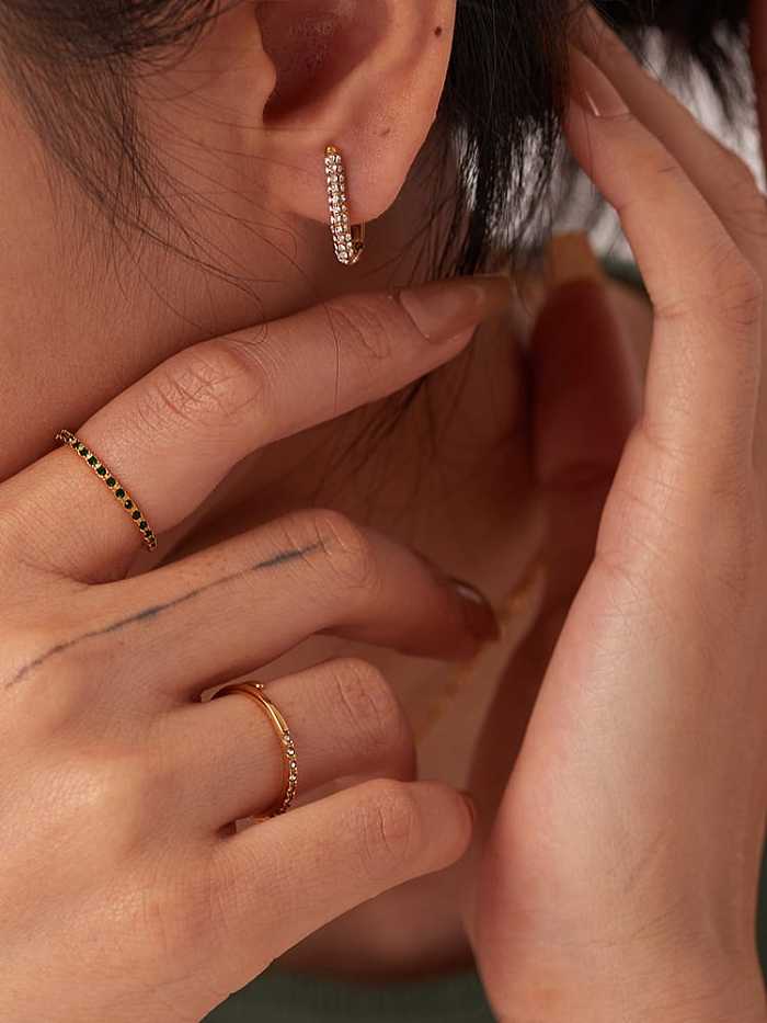 Stainless steel Rhinestone Geometric Dainty Stud Earring