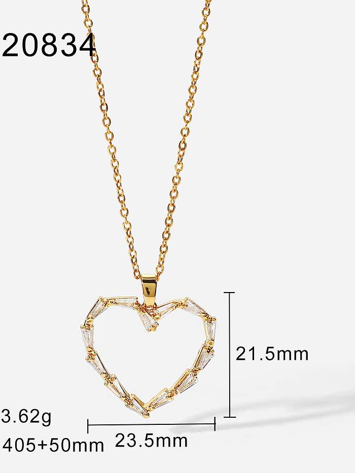 Minimalistische Halskette aus Edelstahl mit Zirkonia-Herzen