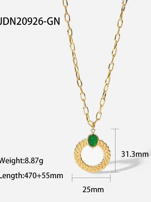 Stainless steel Jade Geometric Vintage Necklace