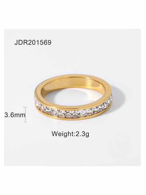 Stainless steel Cubic Zirconia Round Dainty Band Ring