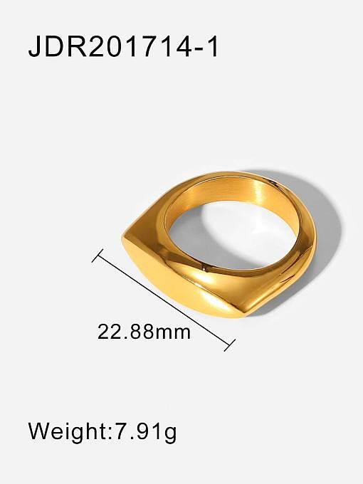 خاتم باند تريند هندسي من الفولاذ المقاوم للصدأ