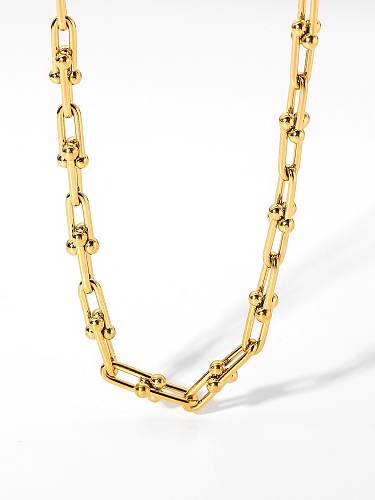 Stainless steel Geometric Hip Hop Cuban Necklace