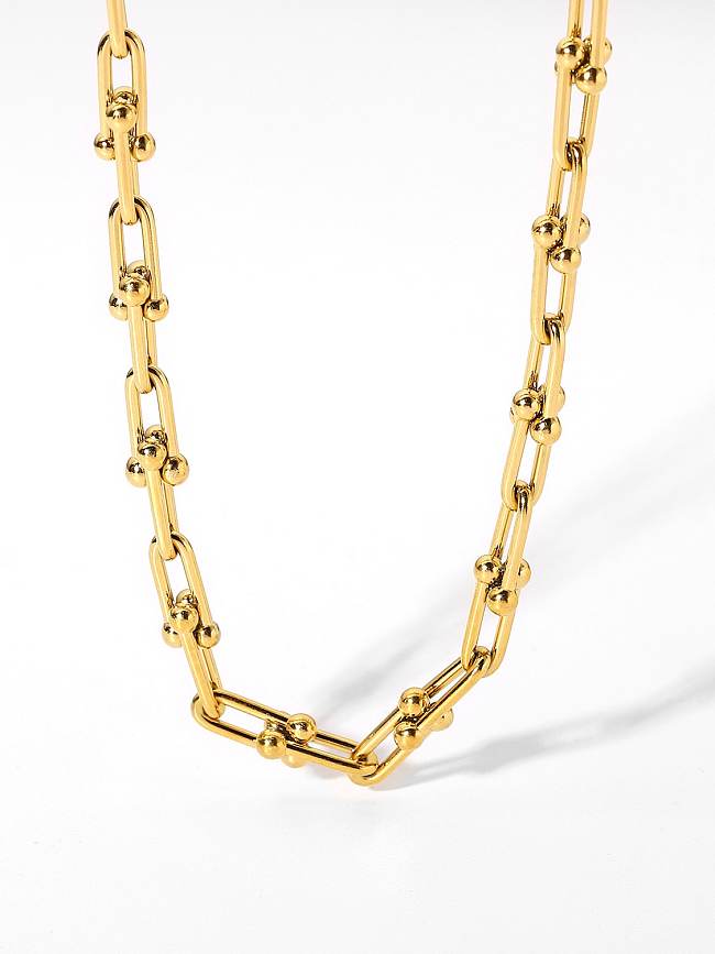 Stainless steel Geometric Hip Hop Cuban Necklace
