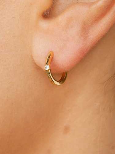 Stainless steel Smooth Geometric Vintage Huggie Earring