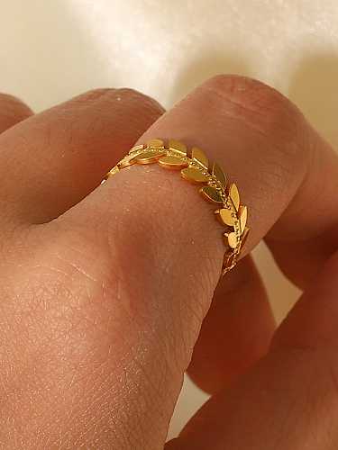 خاتم من الفولاذ المقاوم للصدأ Wheatear Minimalist Band Ring
