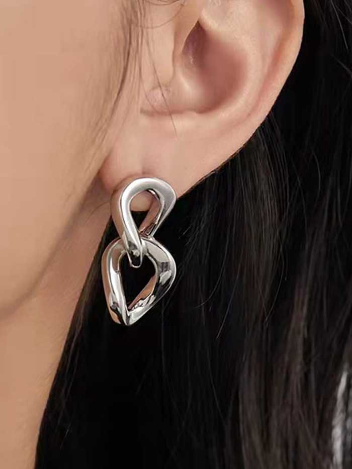 Boucle d'oreille pendante minimaliste géométrique en acier inoxydable