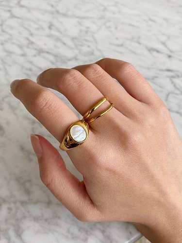 Geometrischer, minimalistischer, stapelbarer Ring aus Edelstahl