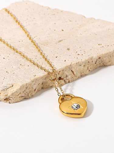 Stainless steel Cubic Zirconia Heart Trend Necklace