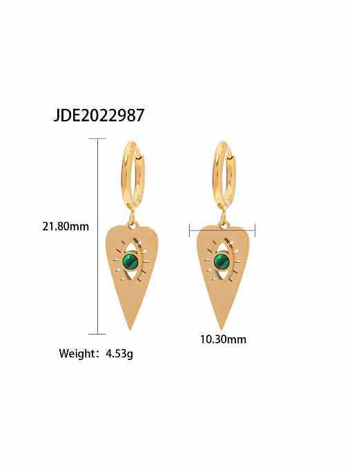 Stainless steel Natural Stone Triangle Trend Drop Earring