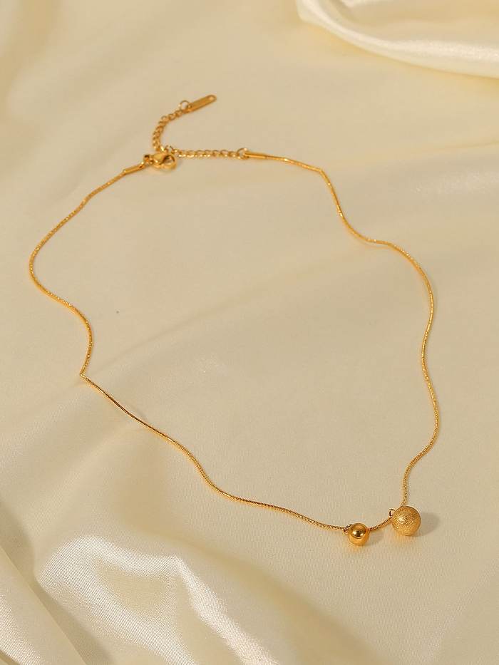 Runde Vintage-Halskette aus Edelstahl