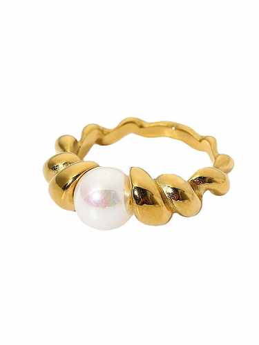 Stainless steel Freshwater Pearl Dainty Band Ring