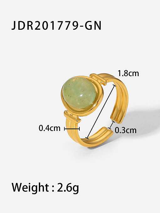 Stainless steel Glass Stone Oval Vintage Band Ring
