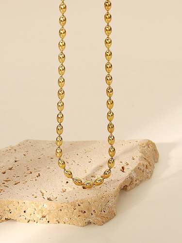 Unregelmäßige minimalistische Halskette aus Edelstahlperlen