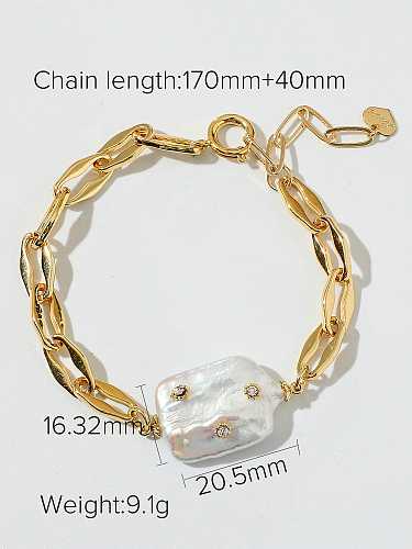 Stainless steel Freshwater Pearl Geometric Dainty Bracelet