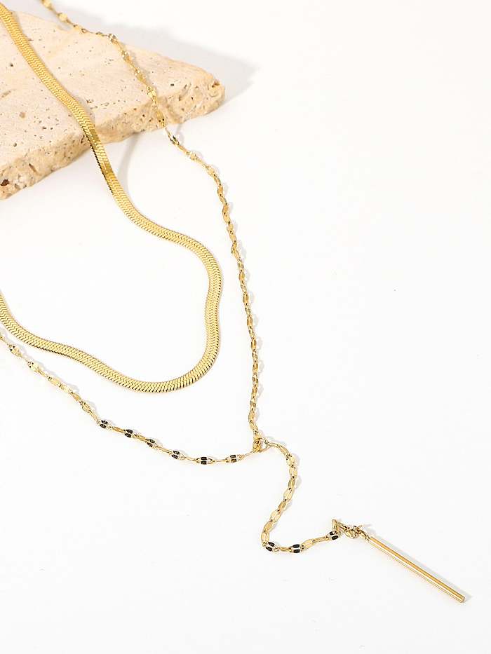 Stainless steel Geometric Trend Multi Strand Necklace