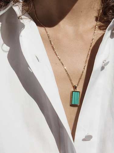 Stainless steel Shell Rectangle Trend Necklace