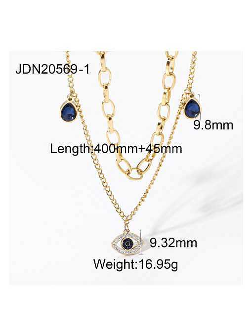 Stainless steel Evil Eye Trend Multi Strand Necklace