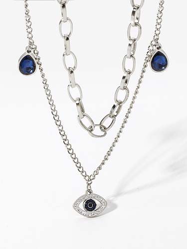 Stainless steel Evil Eye Trend Multi Strand Necklace