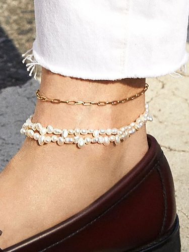 Stainless steel Minimalist Geometric Chain Anklet